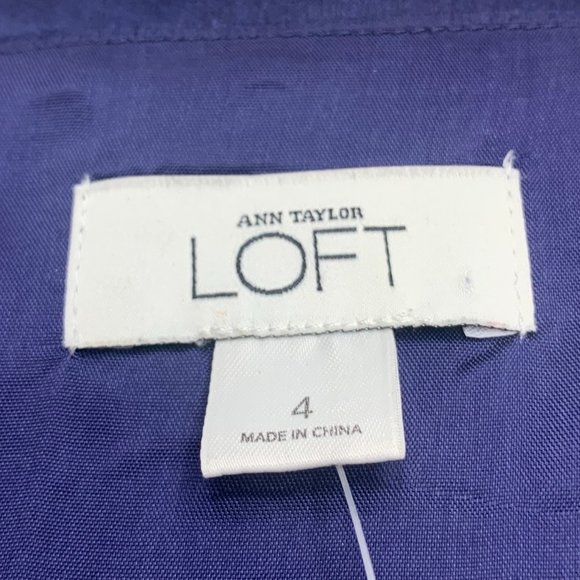 Ann Taylor LOFT  Purple Tiered Side Zip Lined A-Line Skirt - Picture 4 of 9